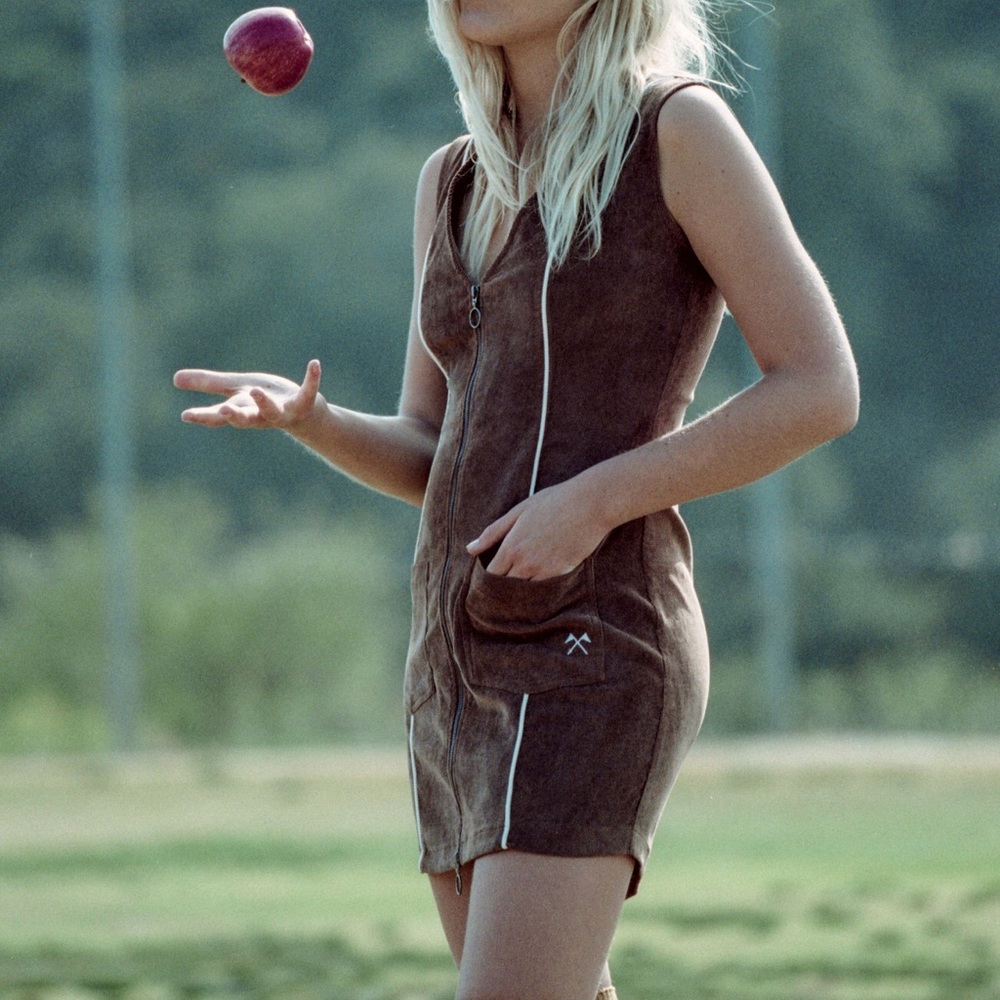 Camp Collection Zippered Corduroy Minidress — Sz S